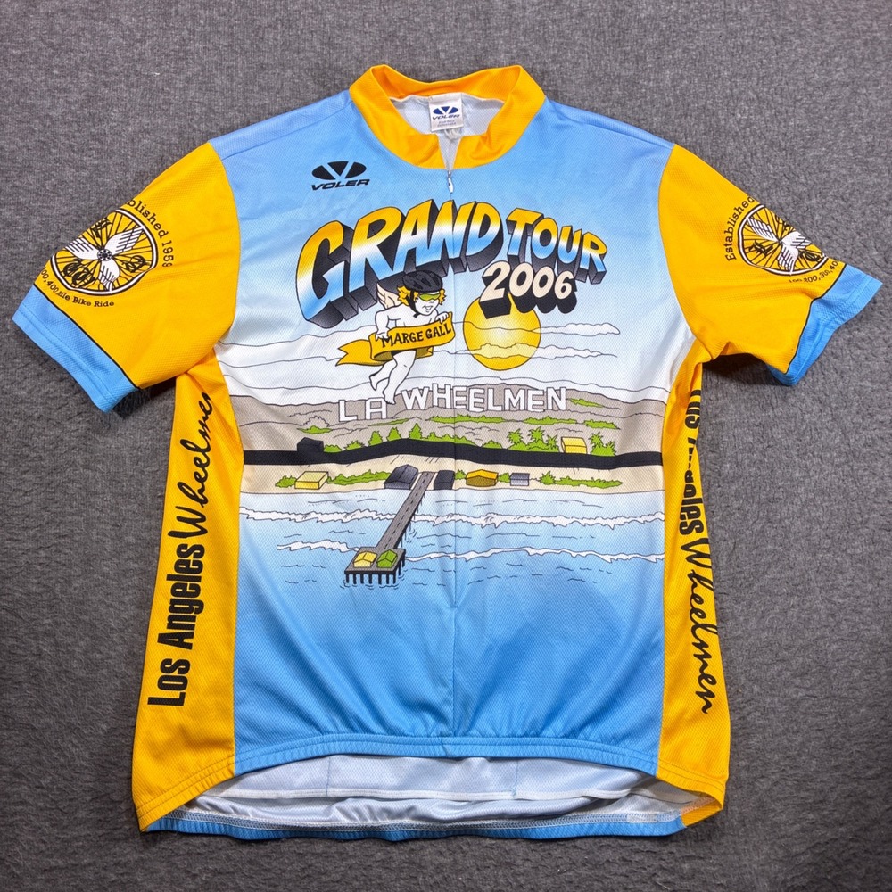 Vintage Voler Cycling Jersey Men Large LA Wheelmen Grand Tour 2006 USA Cali